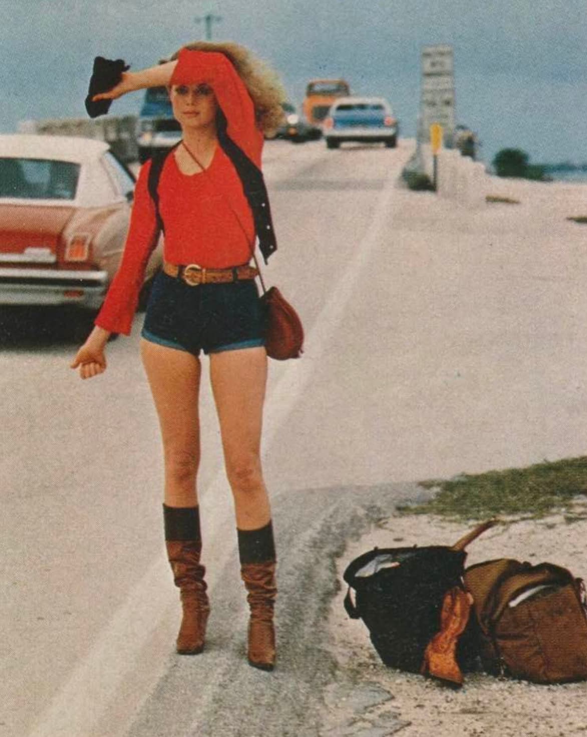 “Thumbing a lift in Florida, 1976.”